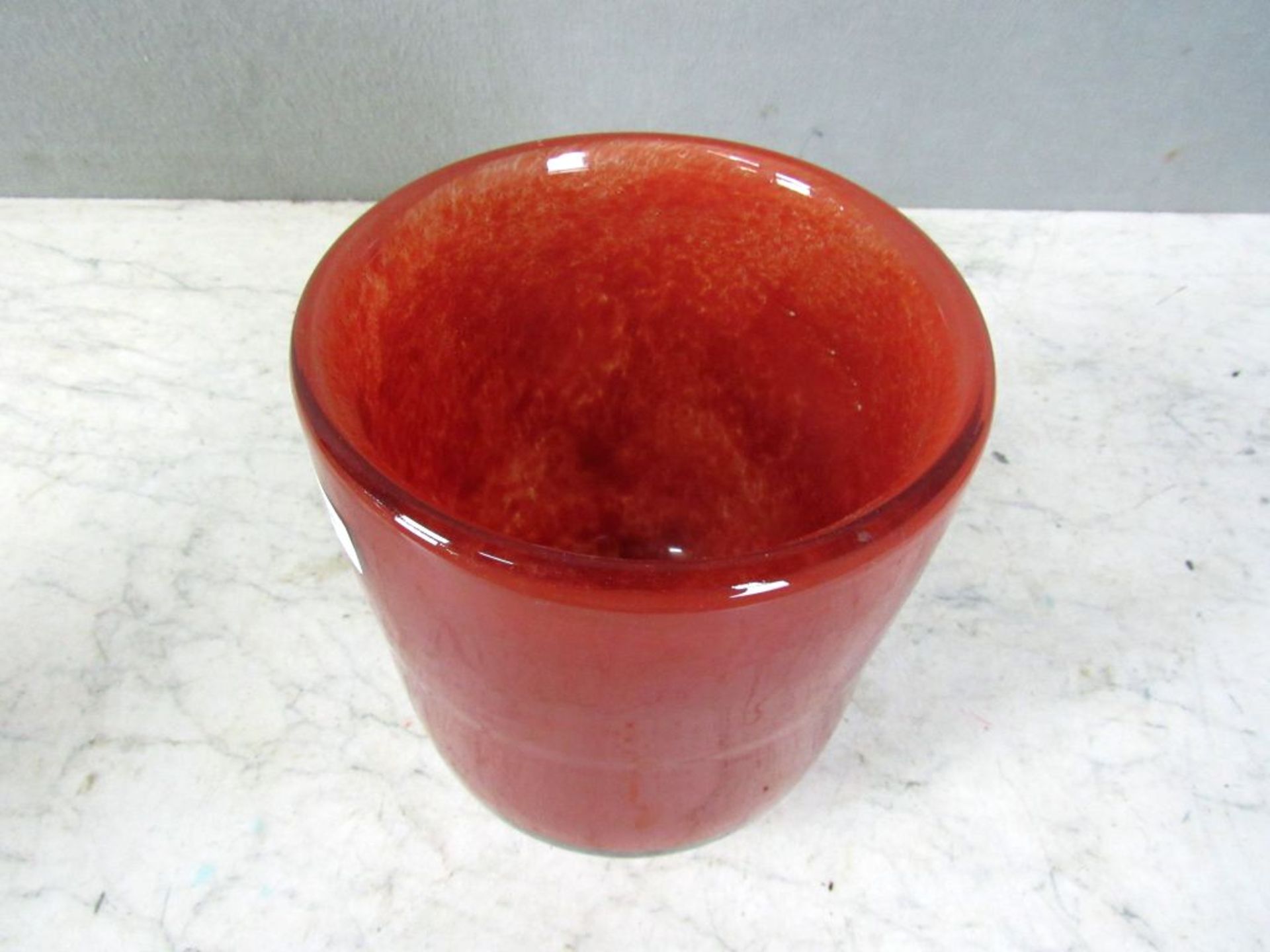 Glasvase rot braun 19cm hoch - Image 2 of 5