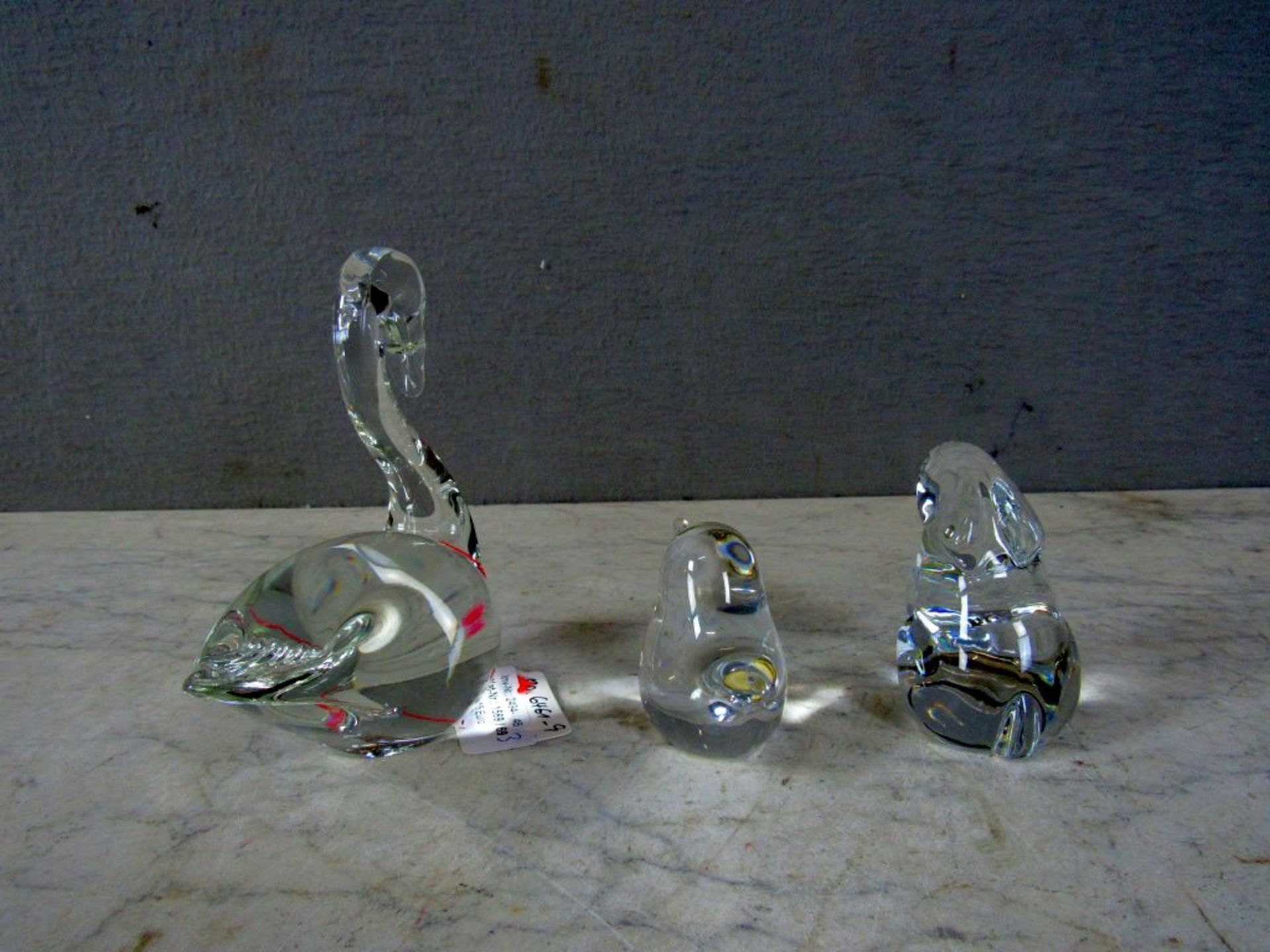 Drei Teile Glas Darstellung Tiere 2x - Image 7 of 9