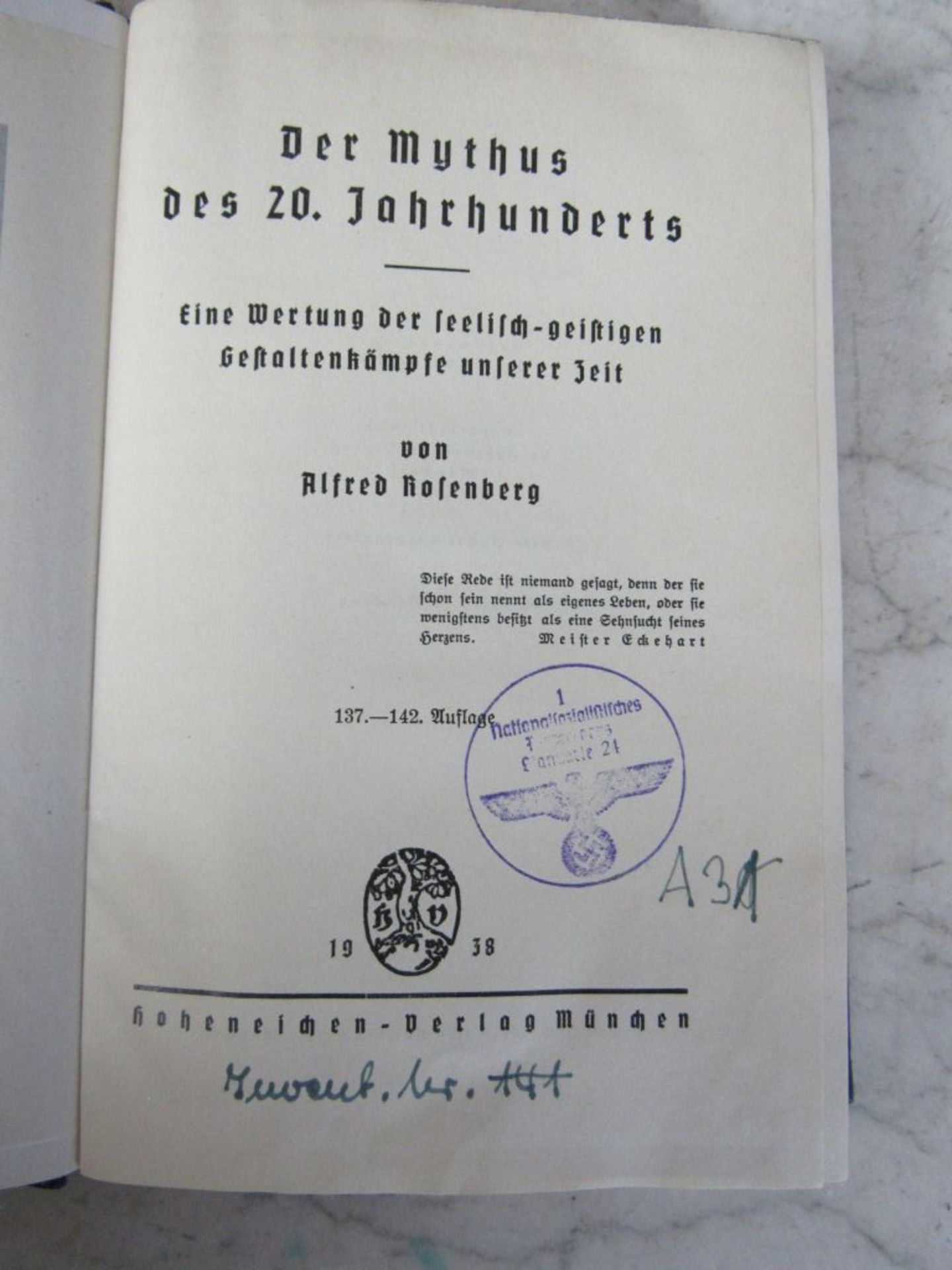 Seltenes Buch Rosenberg 3. Reich 2. - Image 3 of 7