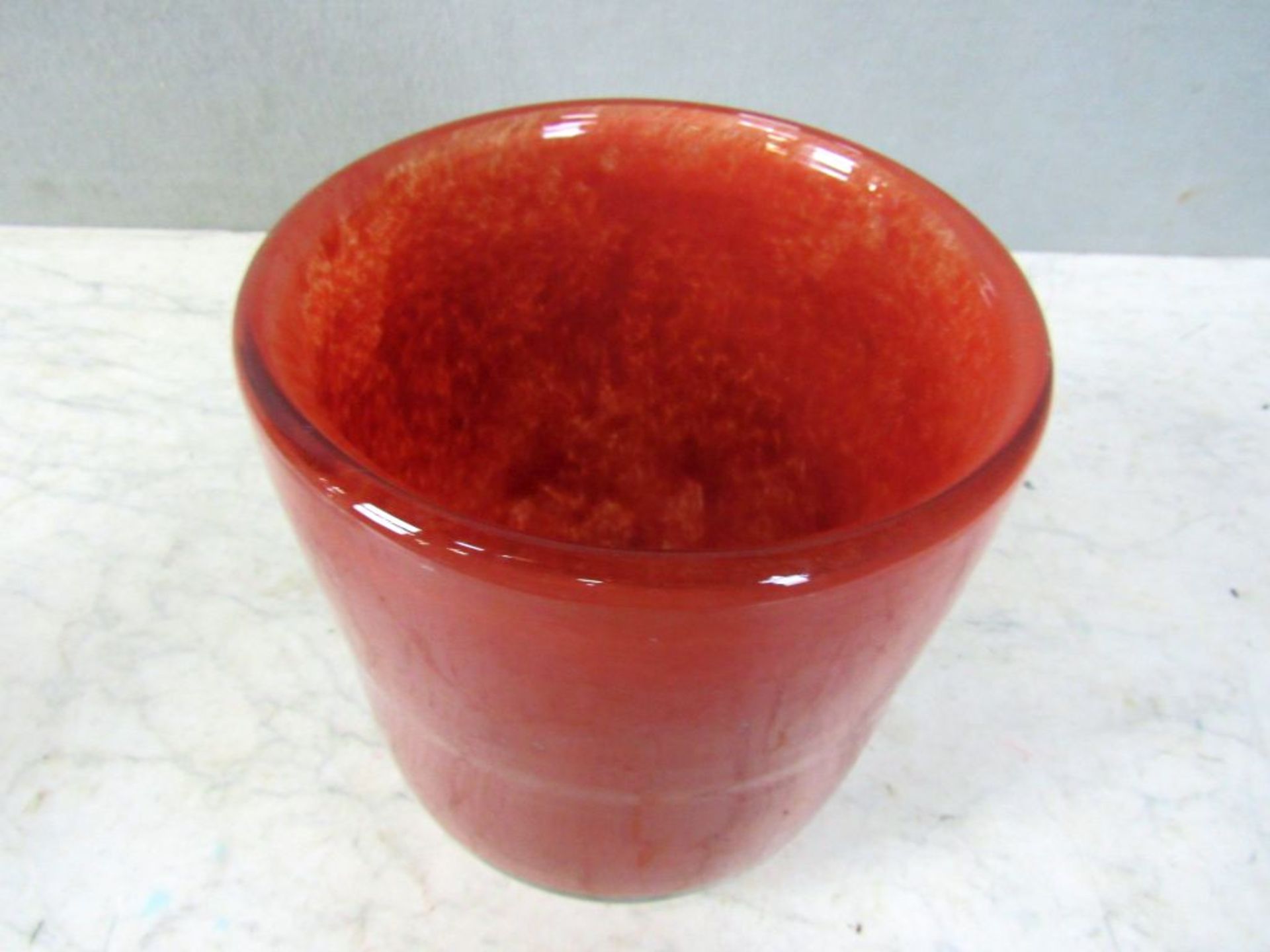 Glasvase rot braun 19cm hoch - Image 4 of 5