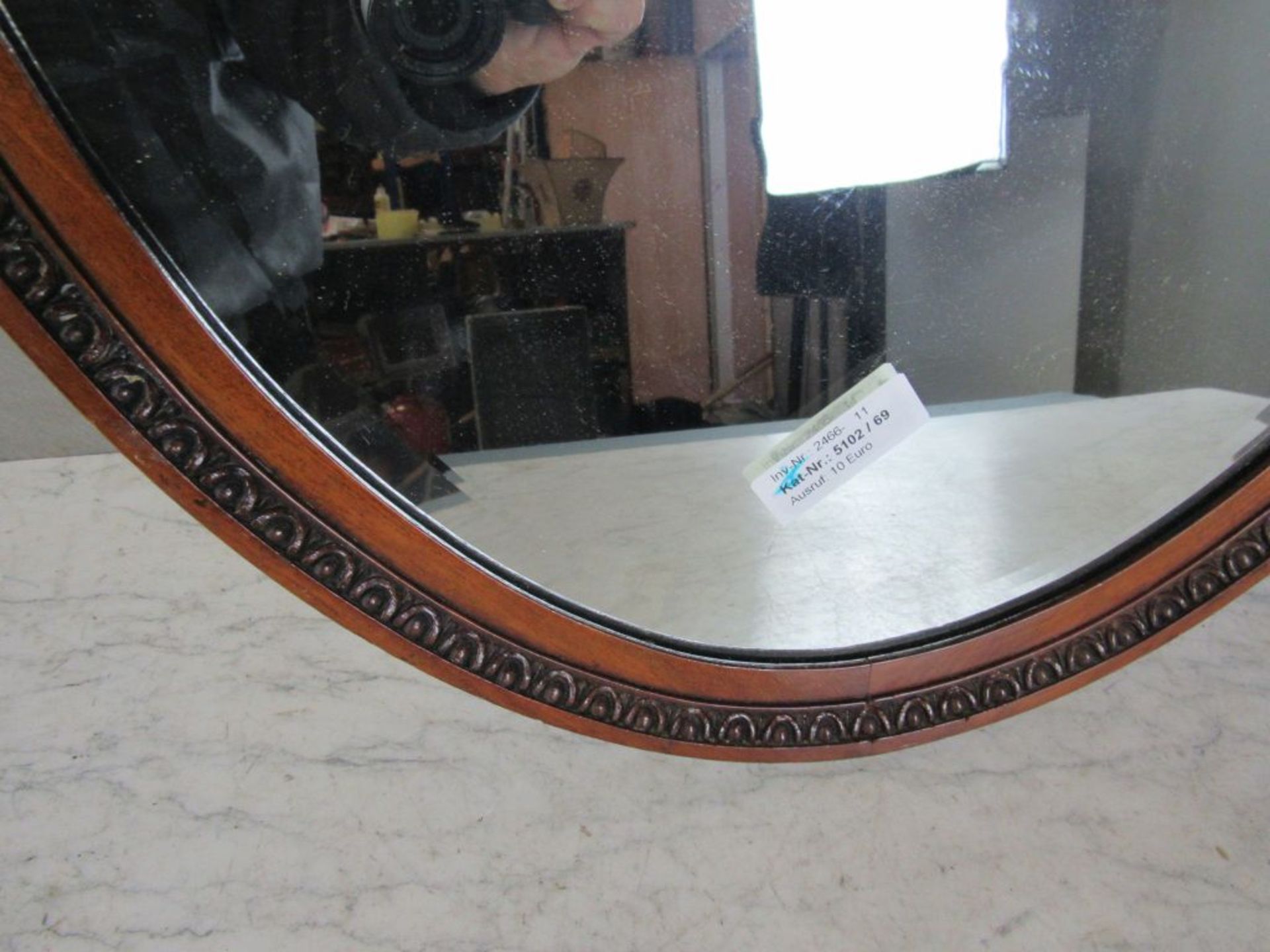Ovaler antiker Spiegel Facettschliff - Image 4 of 7