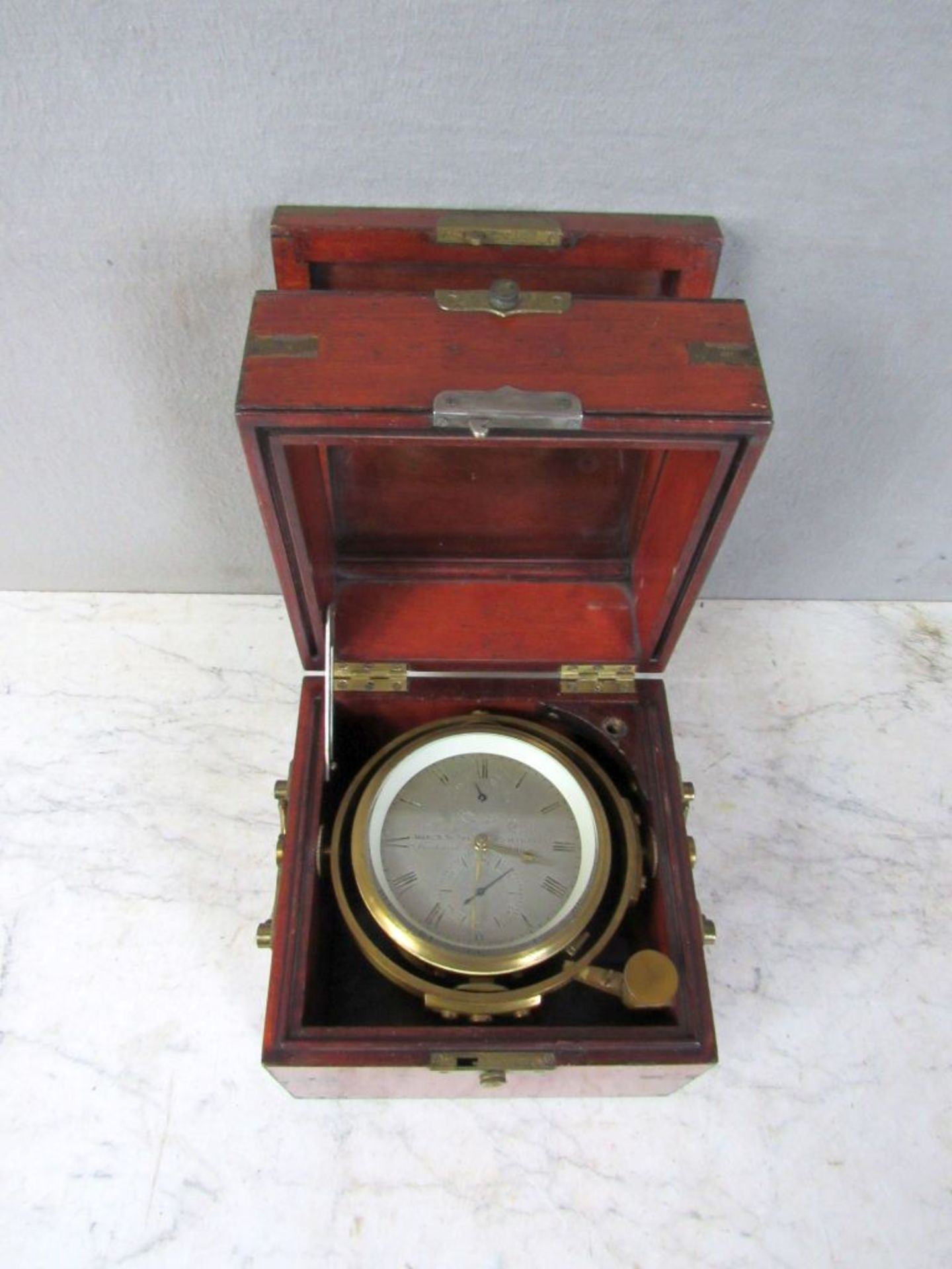 Antike Uhr Chronometer Marine auf - Image 2 of 10