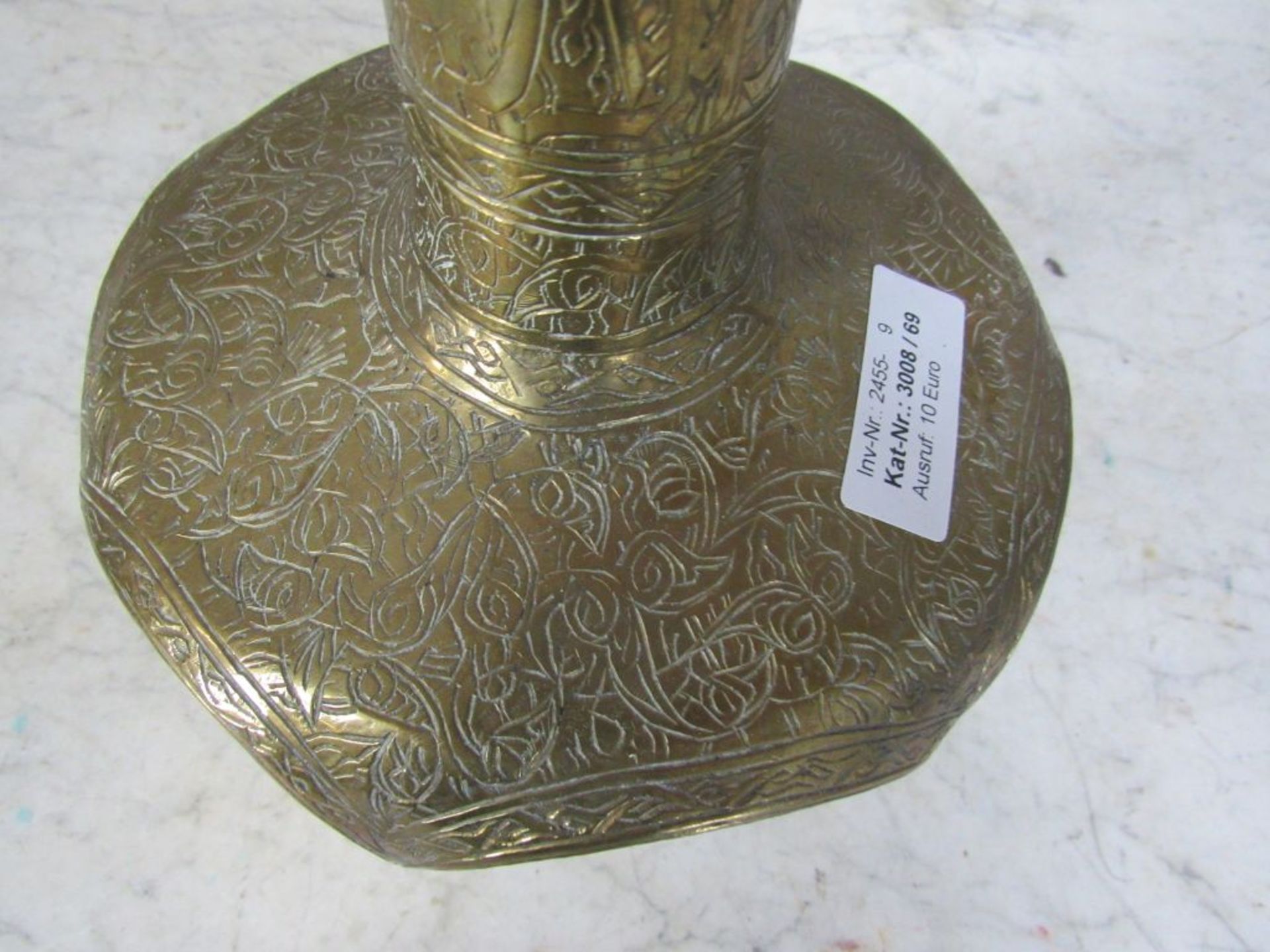 Orientalische Vase 19. Jhdt. Messing - Bild 5 aus 8