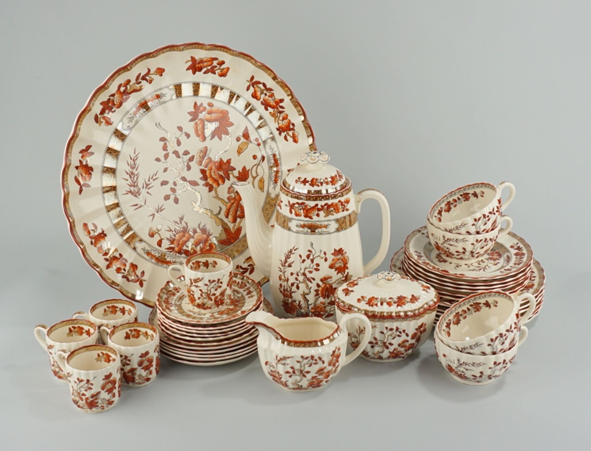 Kaffee- und Mokka-Service, SPODE, England, Dekor "India tree"