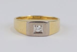 Ring mit Diamant-Brillant, ca.0,08ct, 585er Gold