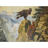 anonyme/r Künstler/in, "Adlerpaar auf Felsen", 1940er Jahre, Öl/Hf.