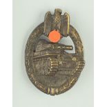 Panzerkampfabzeichen, Sammleranfertigung, Bronze, rückseitig "HA"