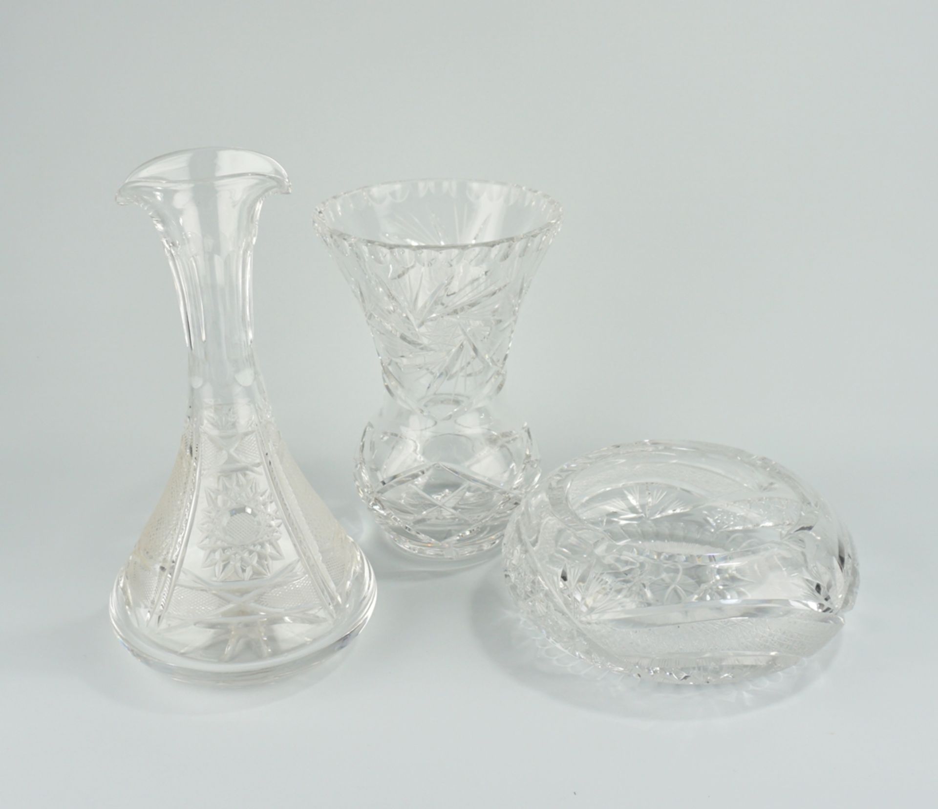 Ascher, Vase und Dekantierflasche, Kristall
