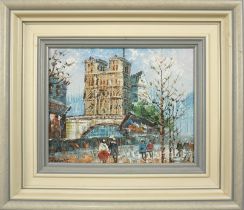 Caroline C. Burnett (1877-1950), "Quai Saint Michel in Paris", Öl/Lwd.