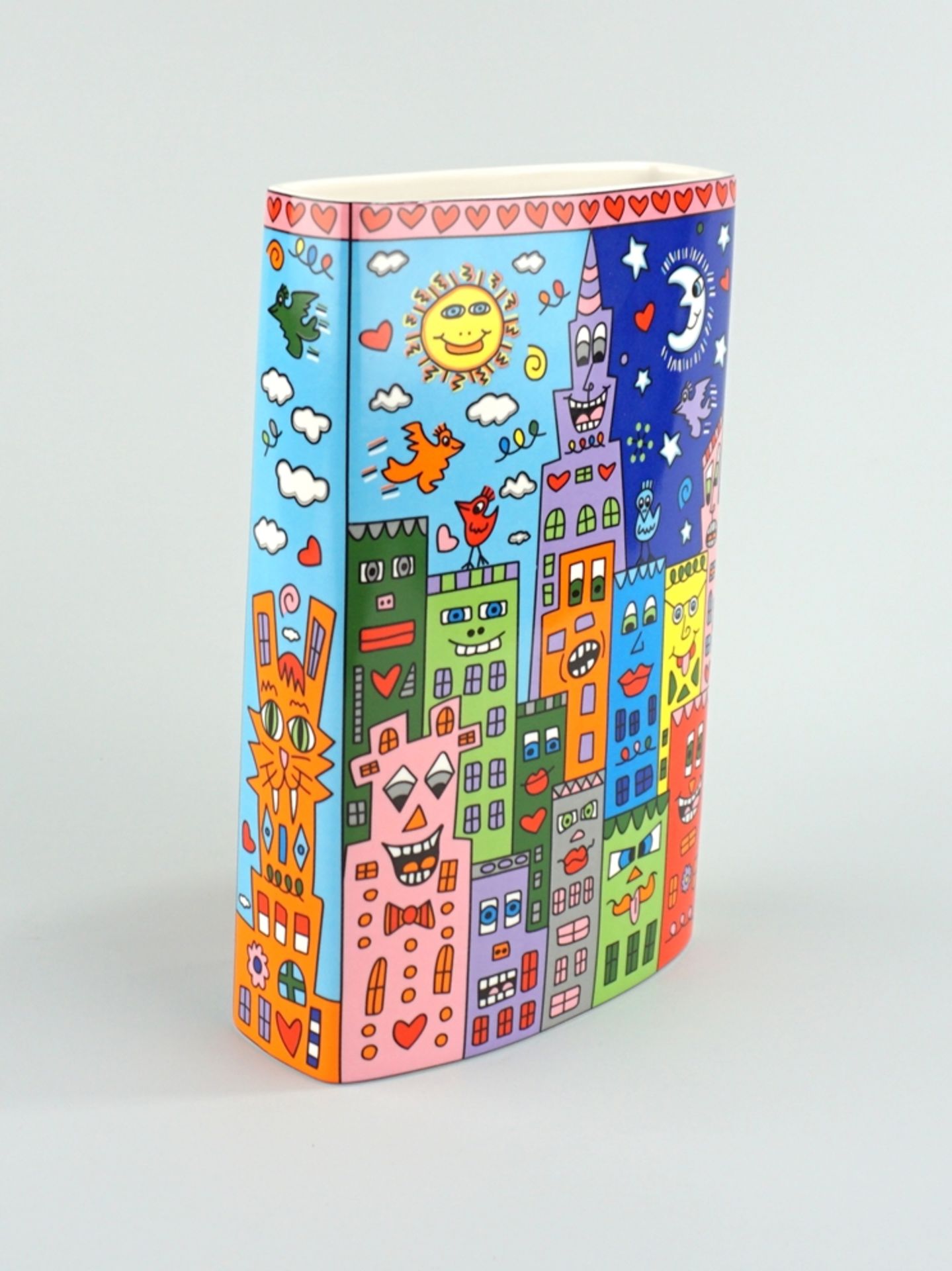 Vase, nach James Rizzi, Love in the Heart of the City, Goebel - Image 2 of 3