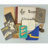 Konvolut Pfadfinder, Sippe Steinadler, u.a. Bücher, Fotoalbum, Tuch, Kompass, 1950er Jahre