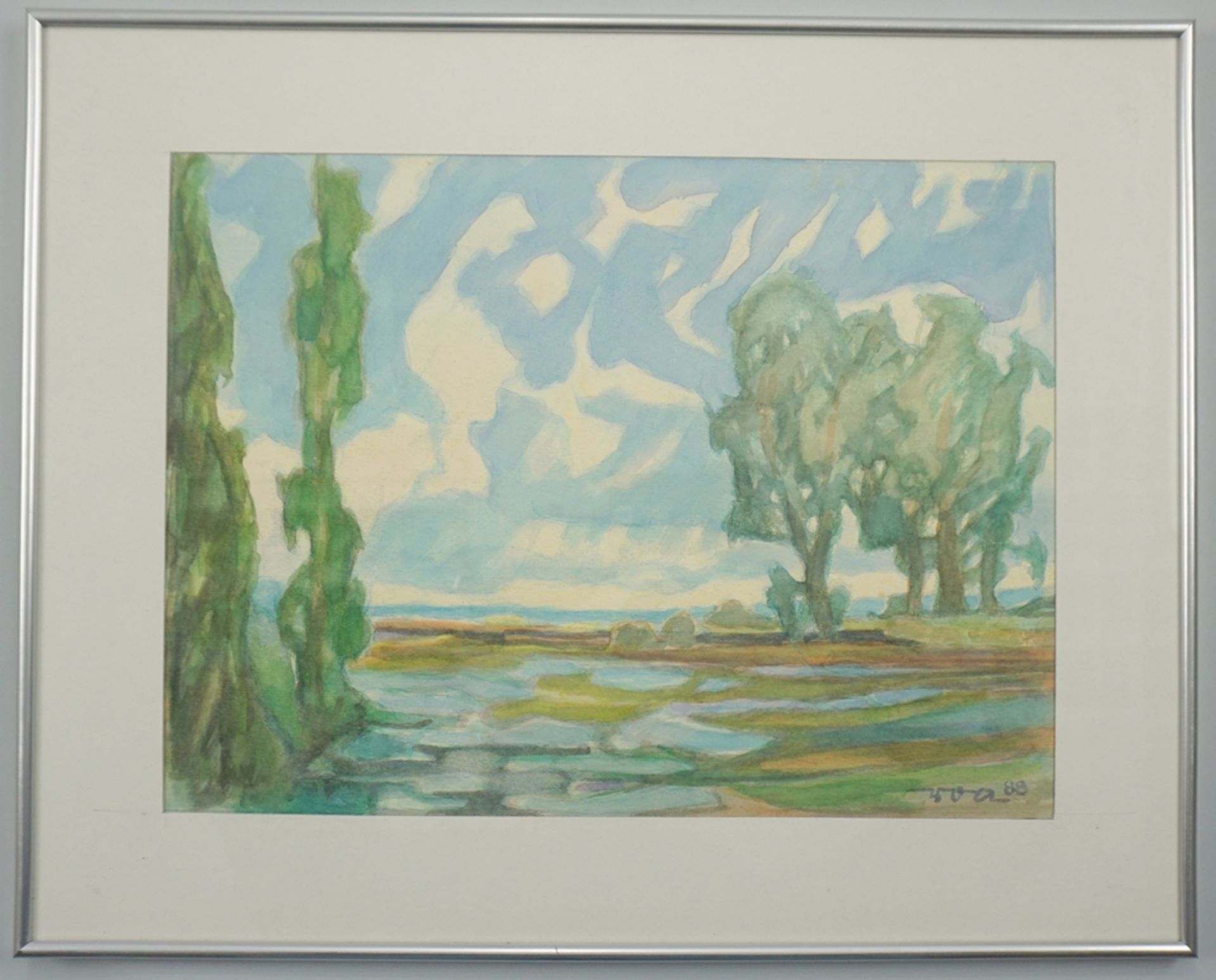 Rolf Albrecht (1920 - 1995, Magdeburg), 3 Aquarelle "Landschaften bei Magdeburg", 1988/94/95 - Image 3 of 3