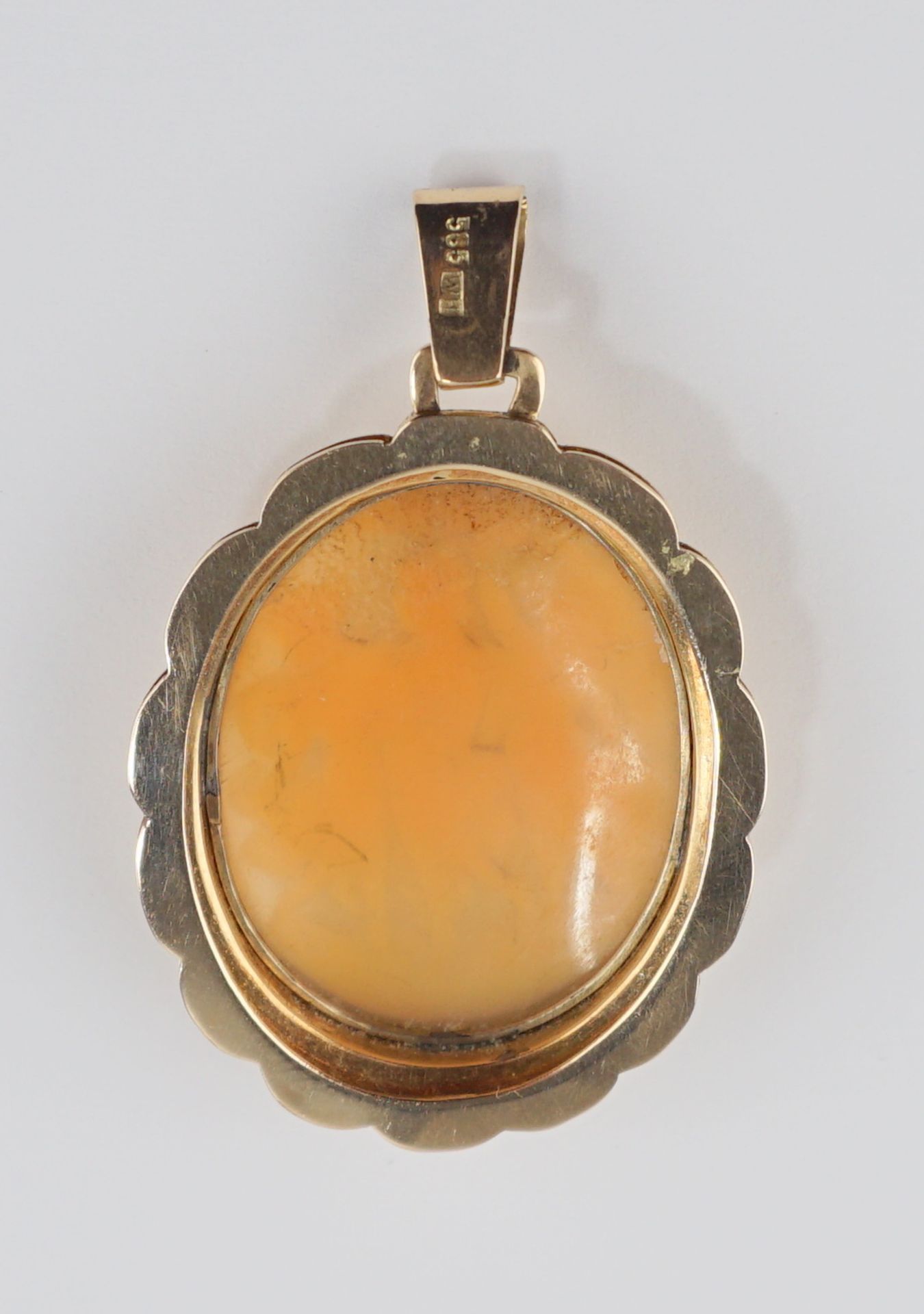 Anhänger und Ring mit Muschelkamee, 585er Gold - Image 3 of 3