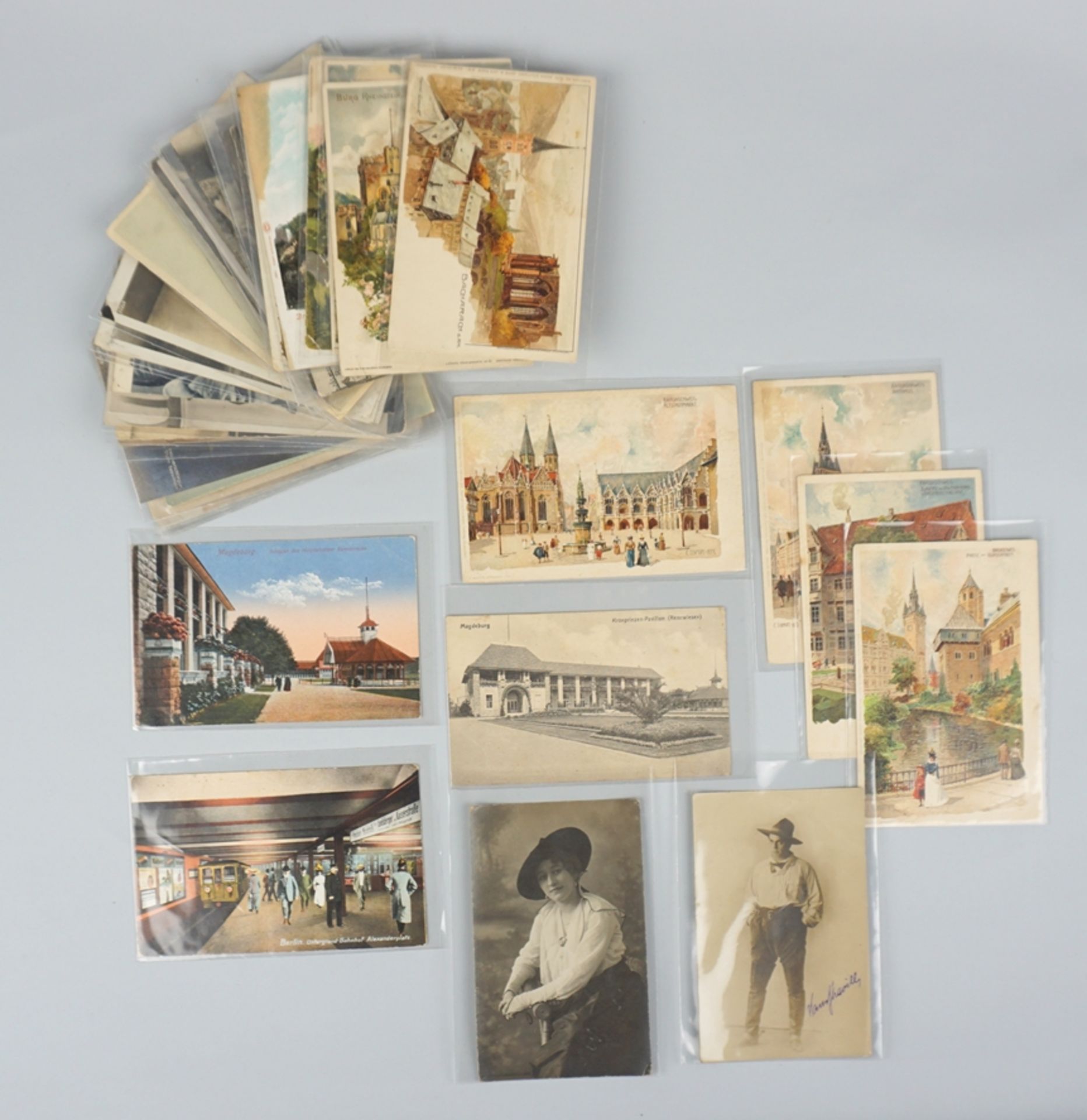 Konvolut Ansichtskarten, gemischt, ca. 40 Stück, um 1890/1920