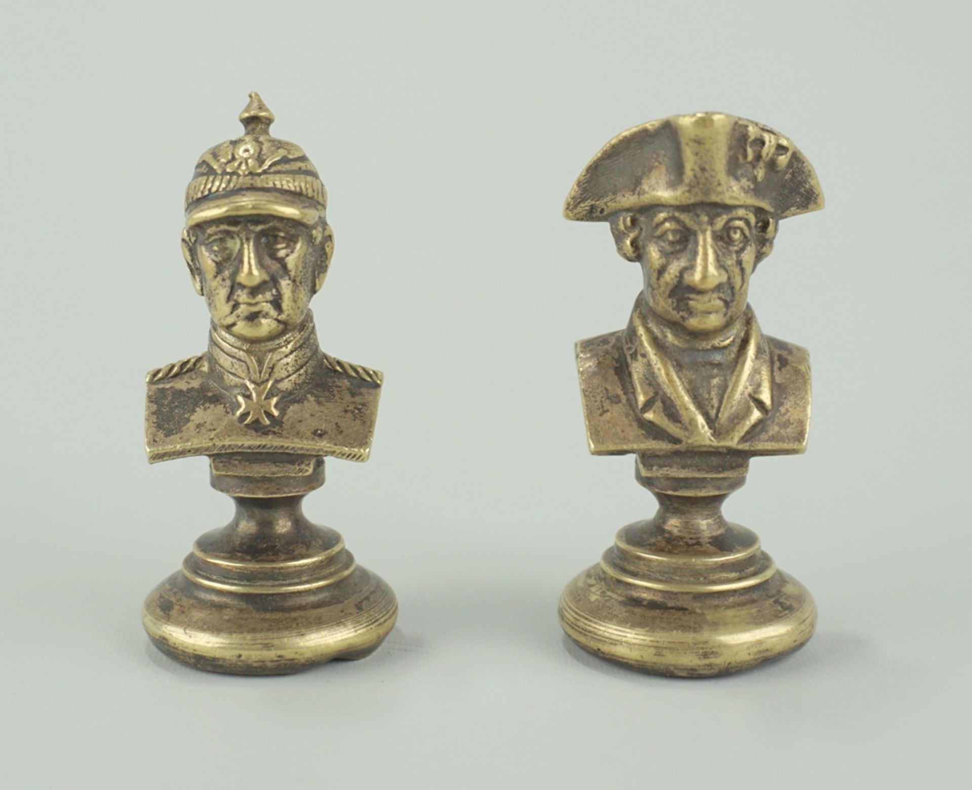 2 Miniaturbüsten: Wilhelm II und Friedrich der Große