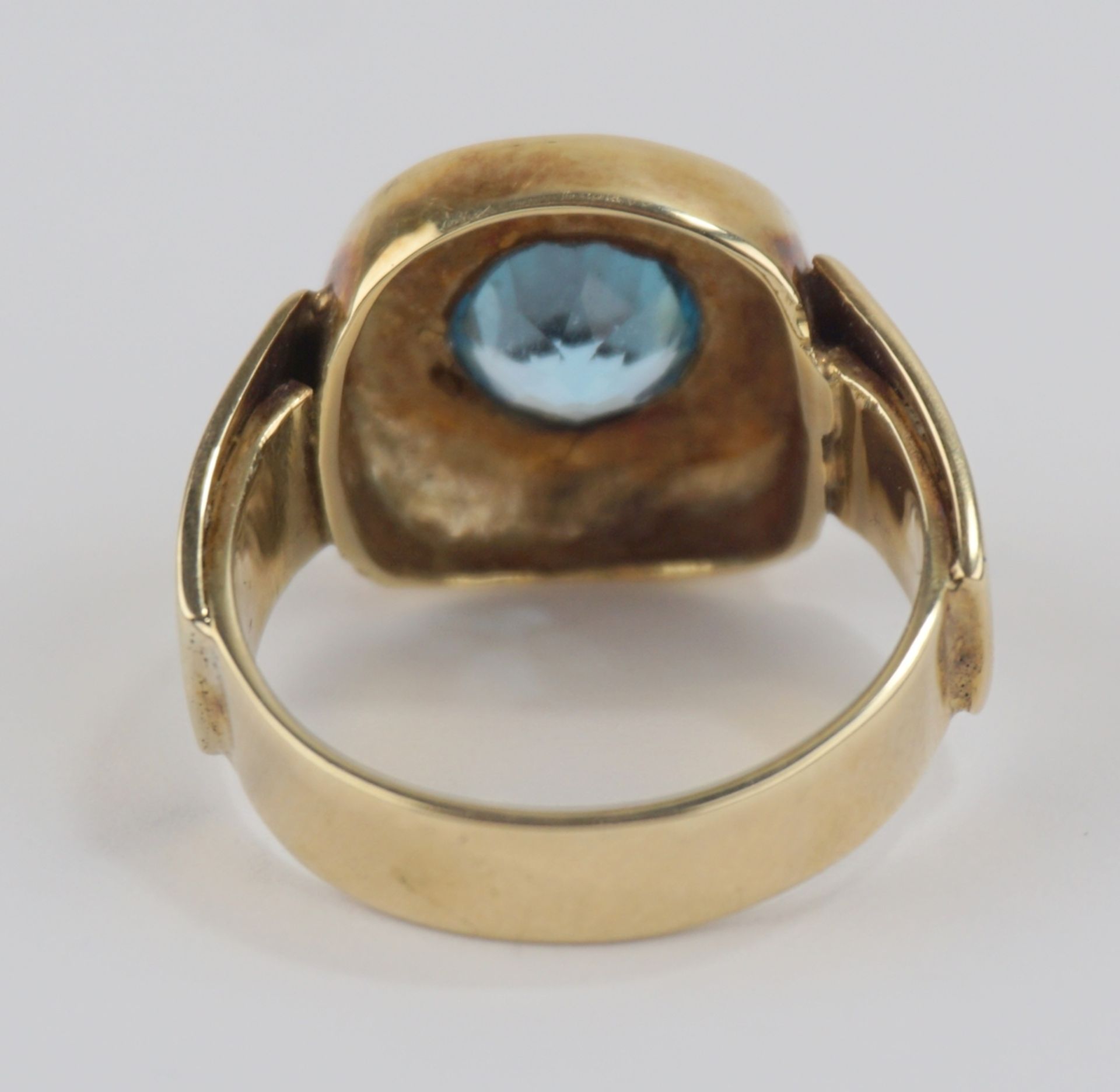 Ring mit Blautopas, 585er Gold, Goldschmiedearbeit, ohne Herstellerpunze - Image 2 of 2