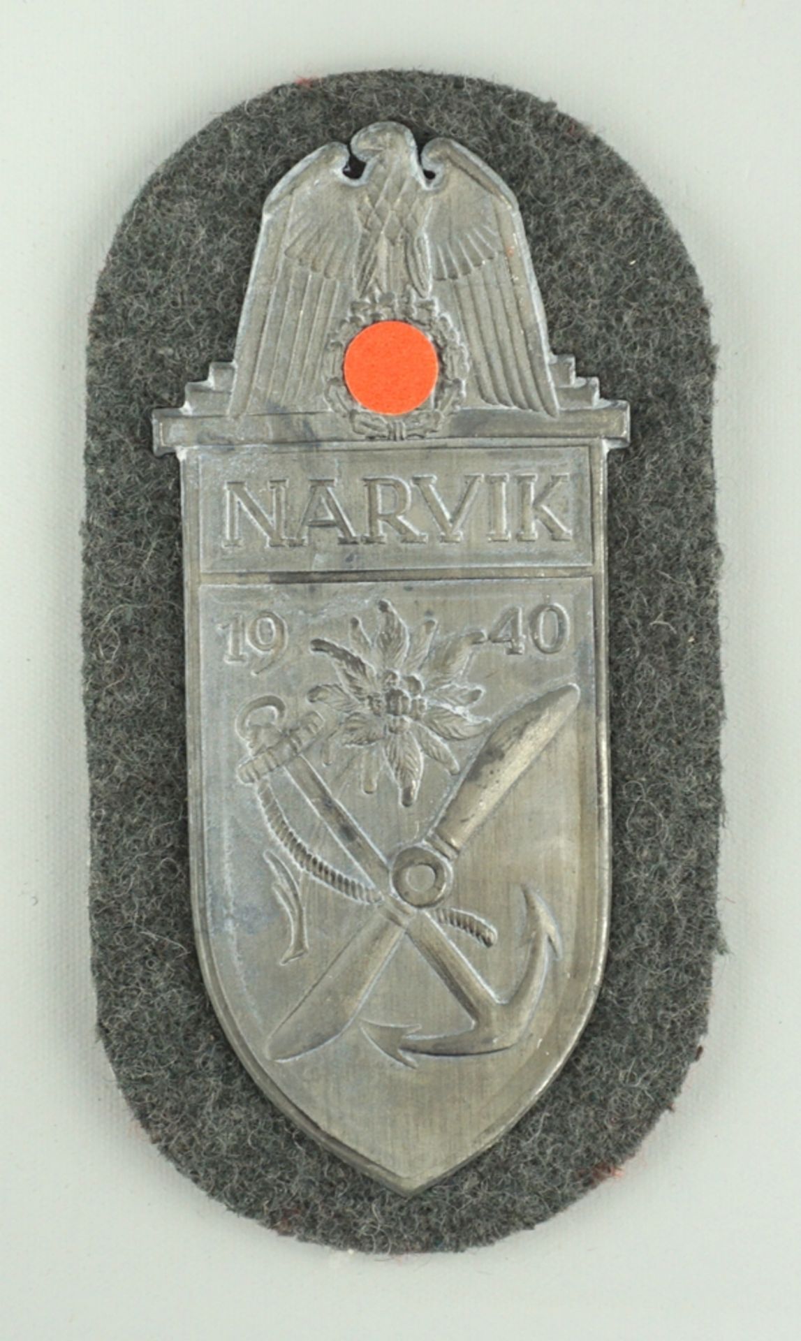 Narvikschild auf Stoff, Sammleranfertigung