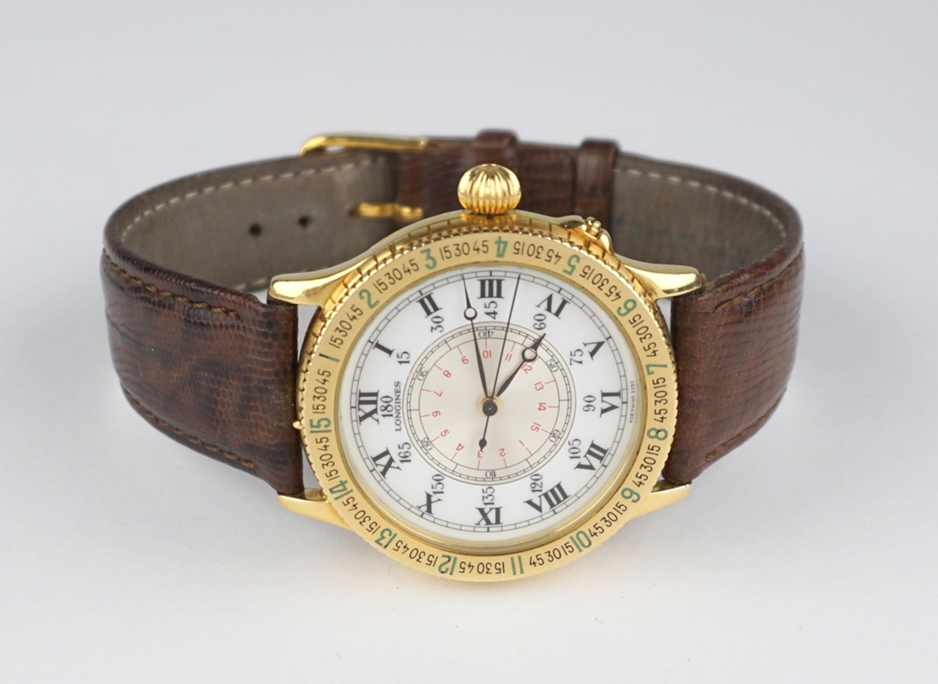 Armbanduhr Longines Lindbergh Hour Angle, 750er Gold