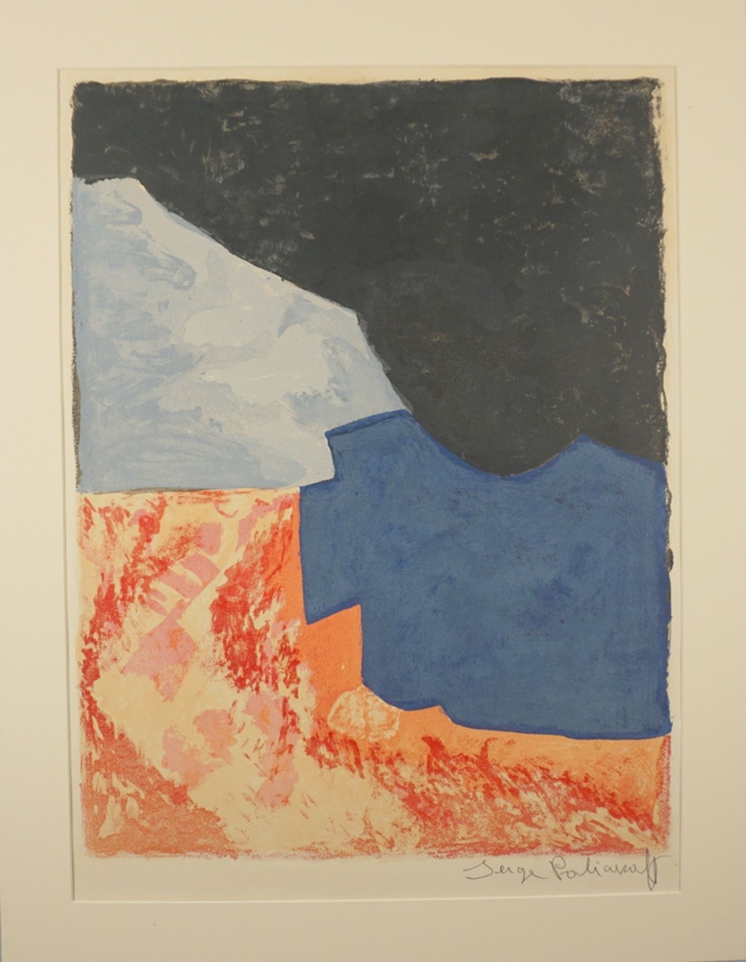 Serge Poliakoff (Moskau 1900 - 1969 Paris) "Composition rouge grise et noire" 1960
