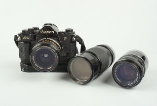 Canon A-1 mit 3 Objektiven