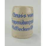 Steingut-Bierkrug "Gruss vom Truppenübungsplatz Wildflecken Rhön", 1940er Jahre