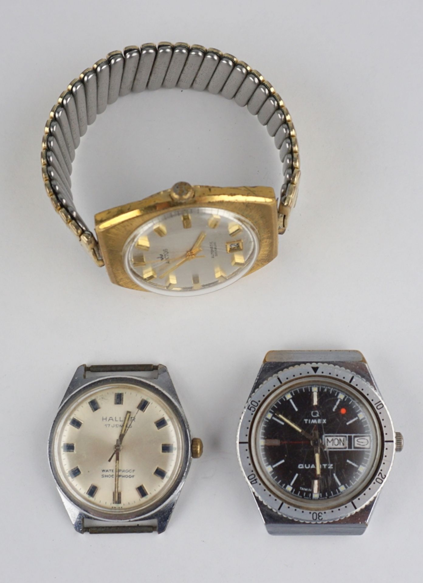 3 Armbanduhren Haller, Timex Q und Arctos, 1950er bis 1970er Jahre - Image 2 of 3
