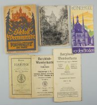 Buch "Schloß Wernigerode", Heft "Kyffhäuser" und 4 Wanderkarten (Harz und Wernigerode Stadt)