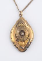 Biedermeier-Medaillon an Kette, Modeschmuck