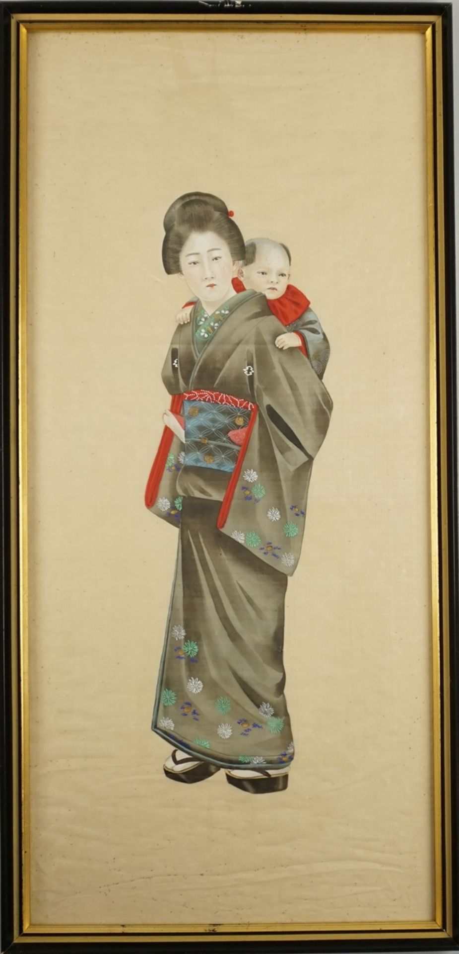 4 japanische Seidenmalereien mit Geisha-Motiven, Meiji, spätes 19.Jh. - Image 5 of 7