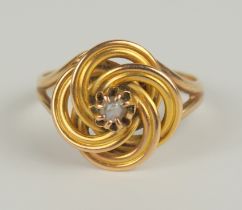 Ring mit Saatperle, 585er Rotgold