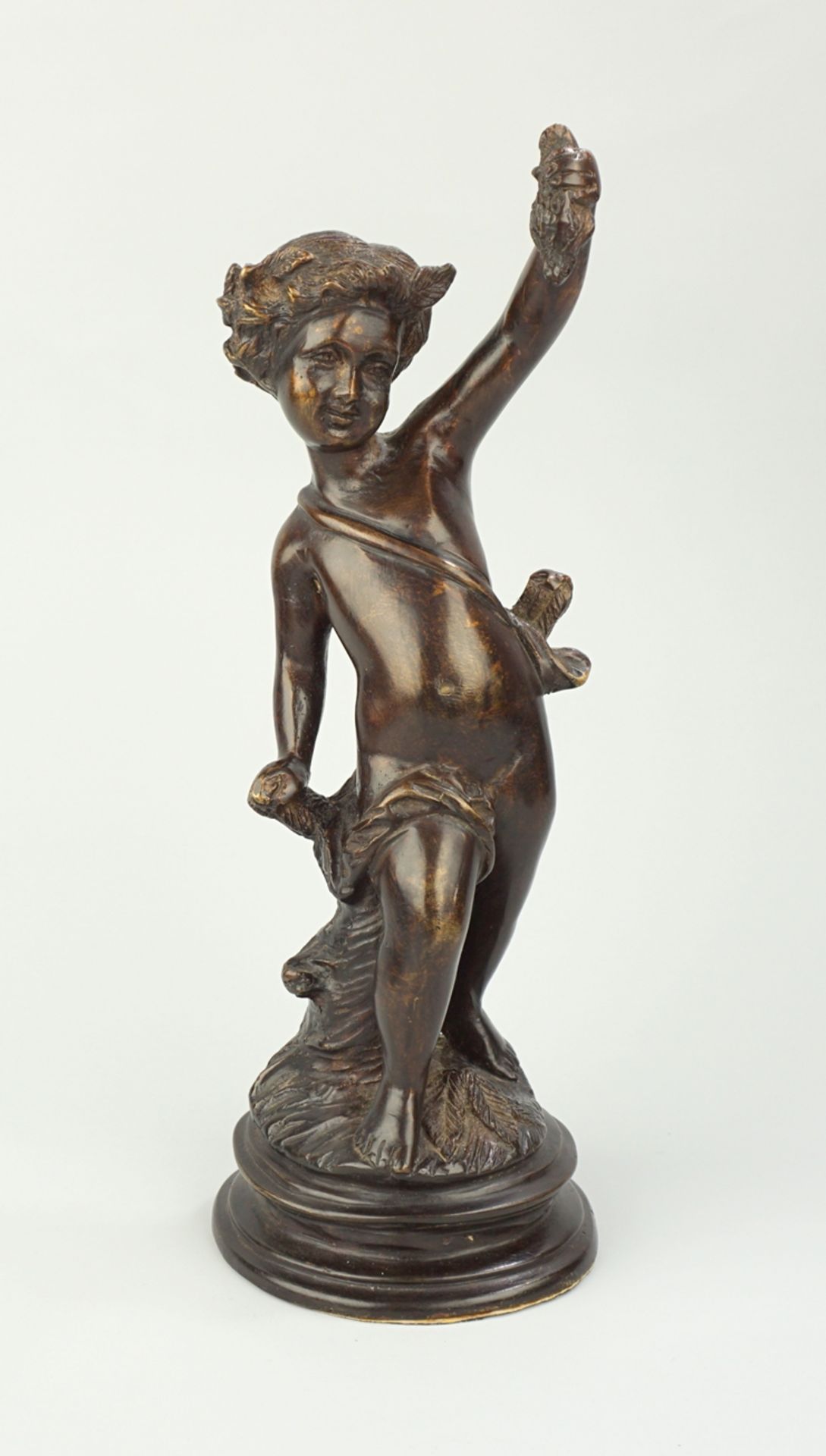 Knabe mit Vogel, Bronze, 2.Hälfte 20.Jh.
