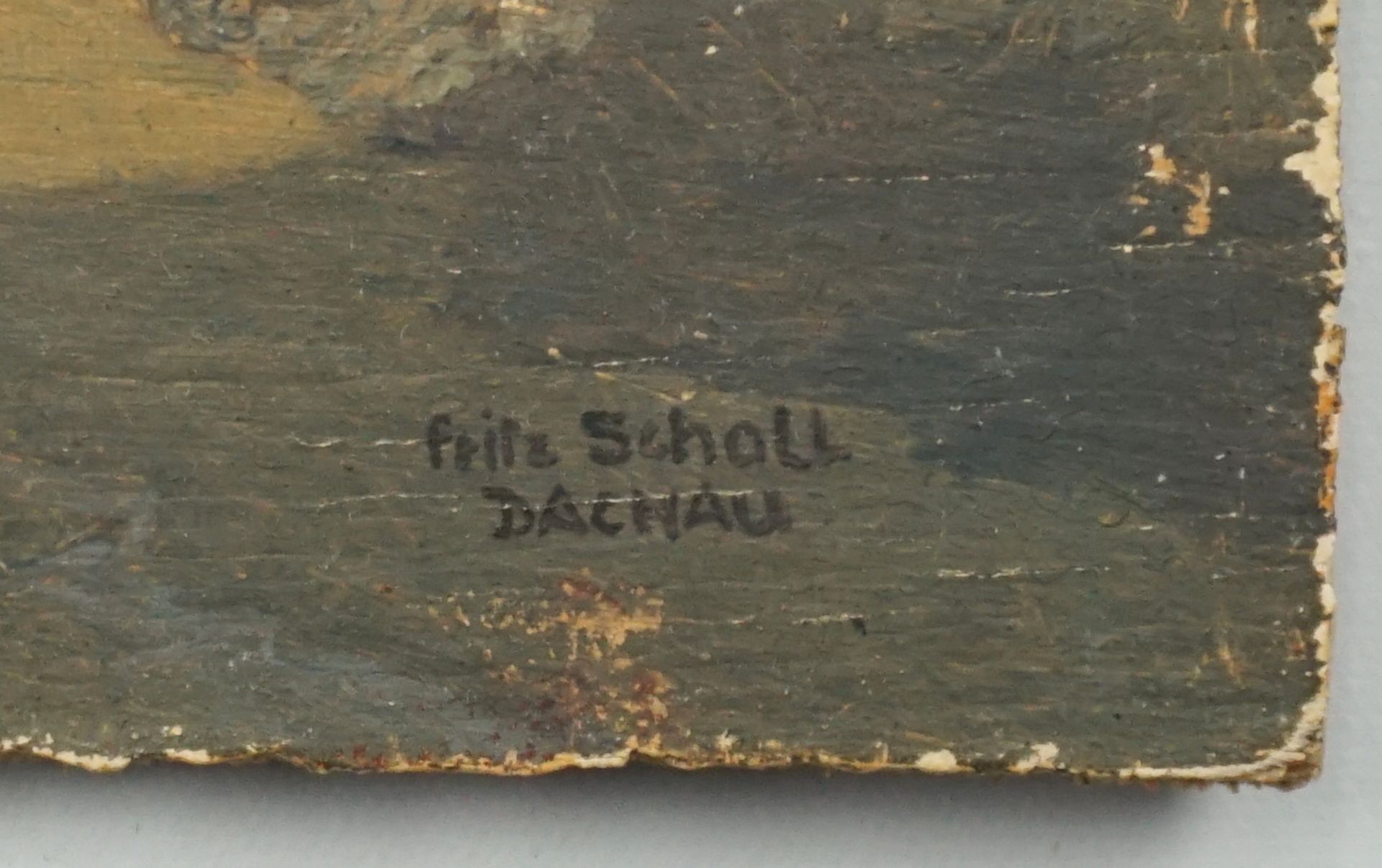 Fritz Scholl (1873 Bonn - 1952 Ingolstadt), Dachau "Bei der Heuernte", Öl/Holz - Image 3 of 4