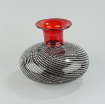 Vase mit Spiralmuster, Studioglas, 20.Jh.