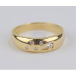 Ring mit 5 Diamant-Brillanten, 585er Gold