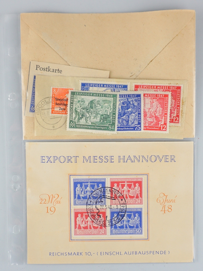 Briefmarken, Leipziger Frühjahrs- und Herbstmessen 1947/1948 und Exportmesse Hannover 1948