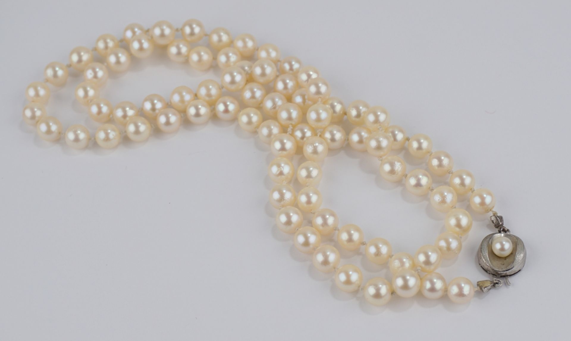 Perlenkette mit 835er Silberschließe - Image 2 of 2