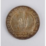 3 Reichsmark 1929, 10 Jahre Weimarer Verfassung, 500er Silber