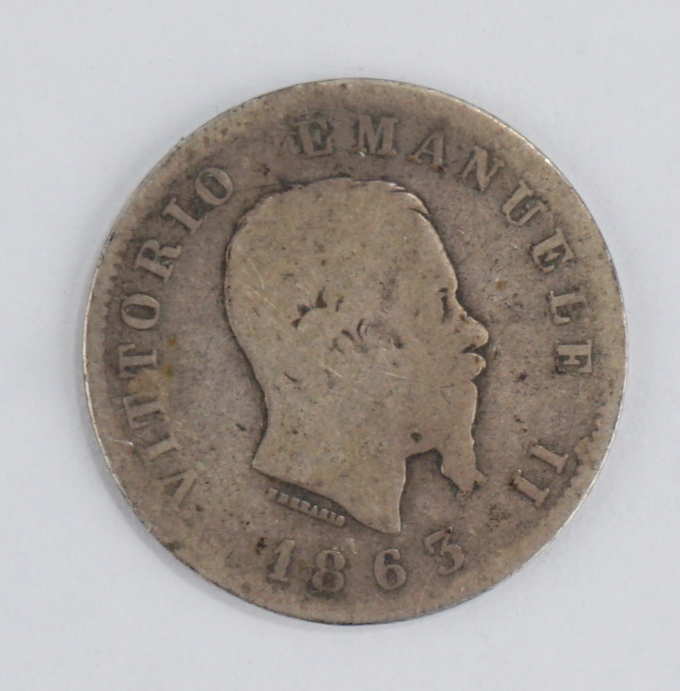 50 Centesimi, 1863, König Vittorio Emanuele II., Italien