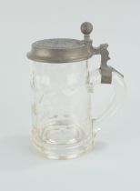 Glasbierkrug "Löwenbräu München", um 1900