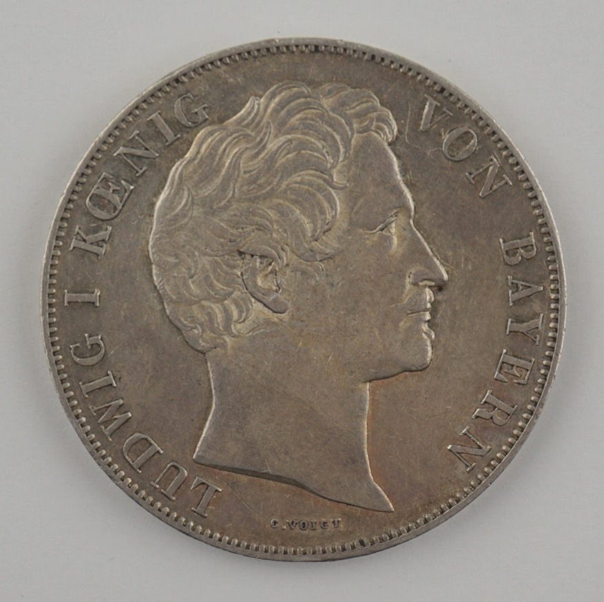 2 Gulden, Ludwig I, König von Bayern, 1848, 900er Silber
