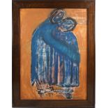 unidentifizierter Künstler, Figurenkomposition in Blau, 1980er Jahre