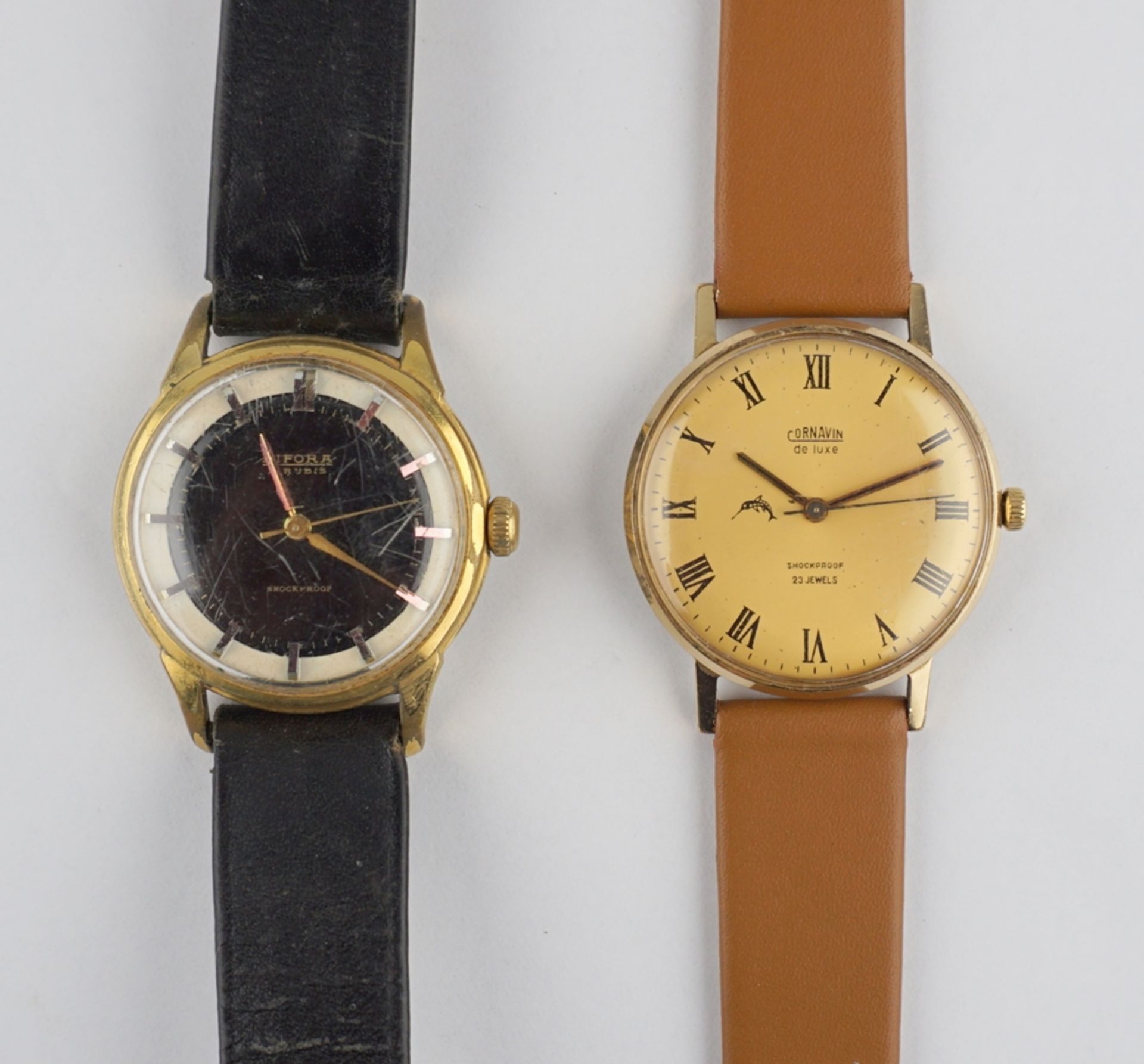 2 Armbanduhren Cornavin und Bifora, 1960er und 1970er Jahre