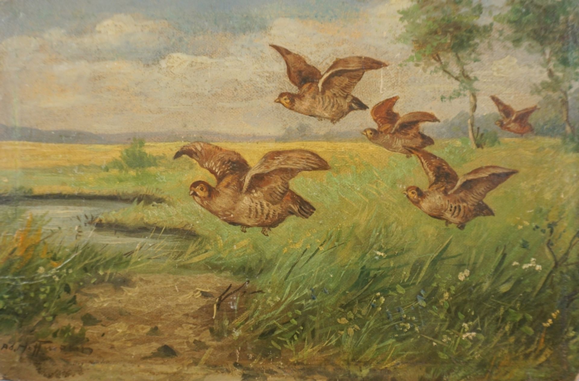Adolf Hoffmann (Wien 1882 -1956) " Fliegende Rebhühner"