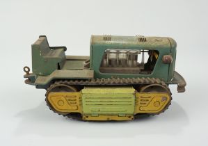 alter Raupenschlepper, MSB (Mechanische Spielwaren Brandenburg), wohl 1950er Jahre, DDR