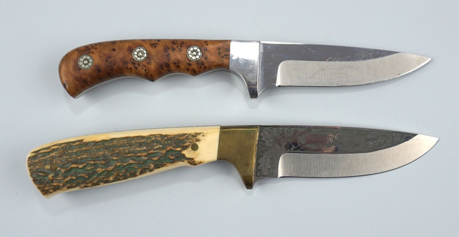 2 Jagdmesser, Dorko, einmal mit Klingenätzung - Bild 2 aus 3