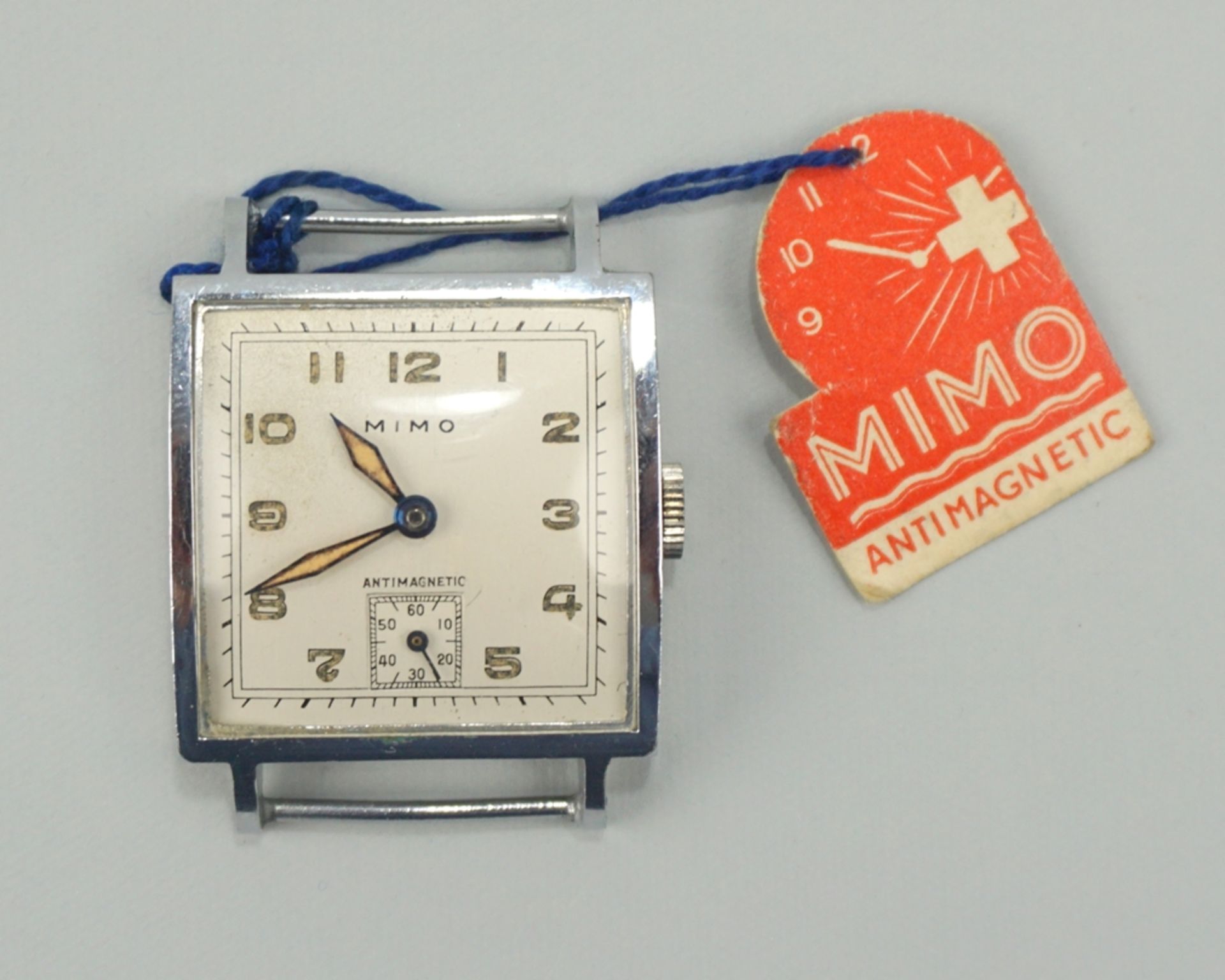 seltene Herrenarmbanduhr MIMO, Art déco, 1930er Jahre