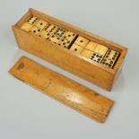 Domino-Spiel, Holz/Bein, um 1900