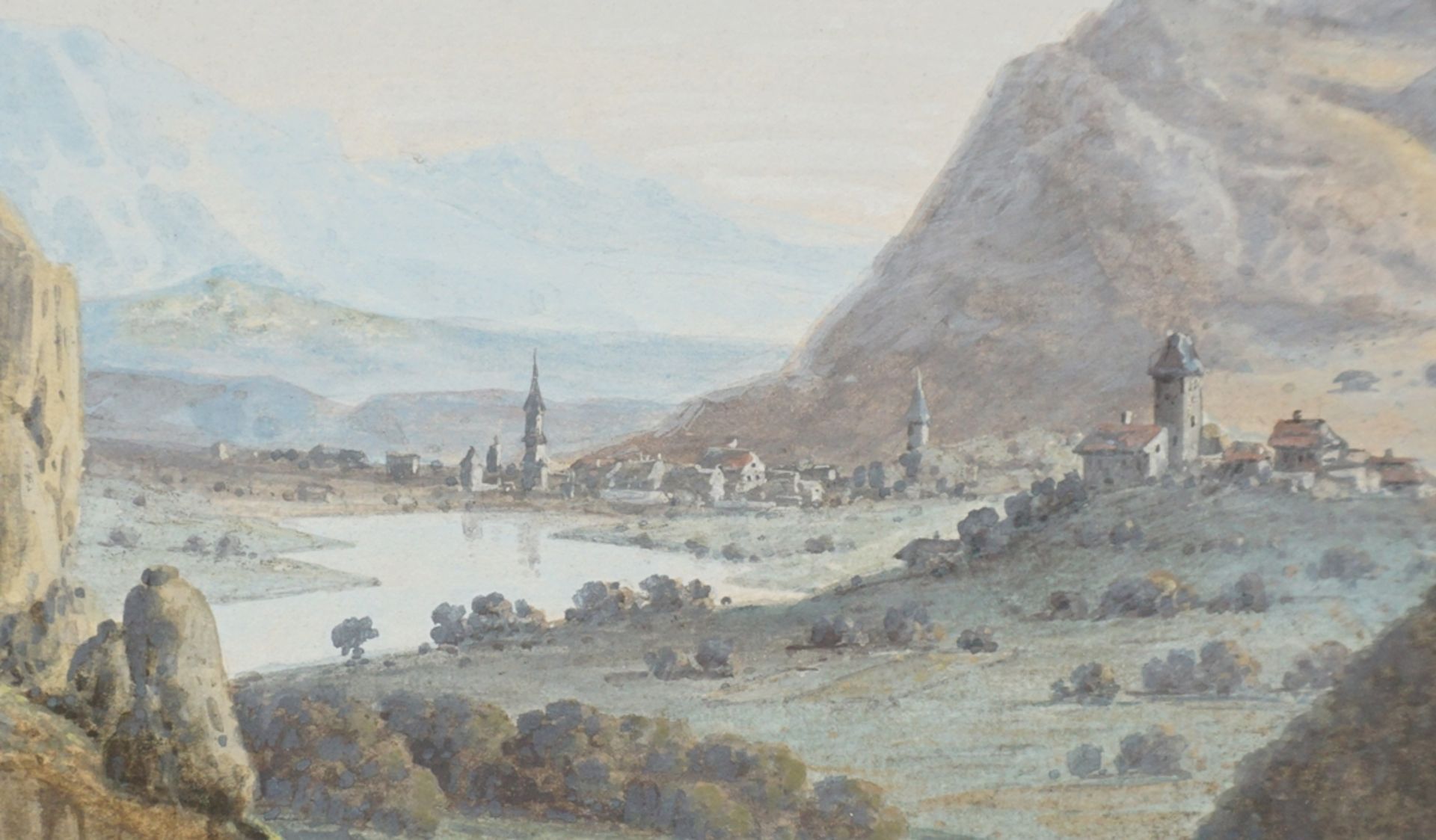 Johann Bernhard Klombeck ( (*1815 bei Kleve - 1893 ebd.) Flusslandschaft mit Burgruine, datiert 186 - Bild 3 aus 4