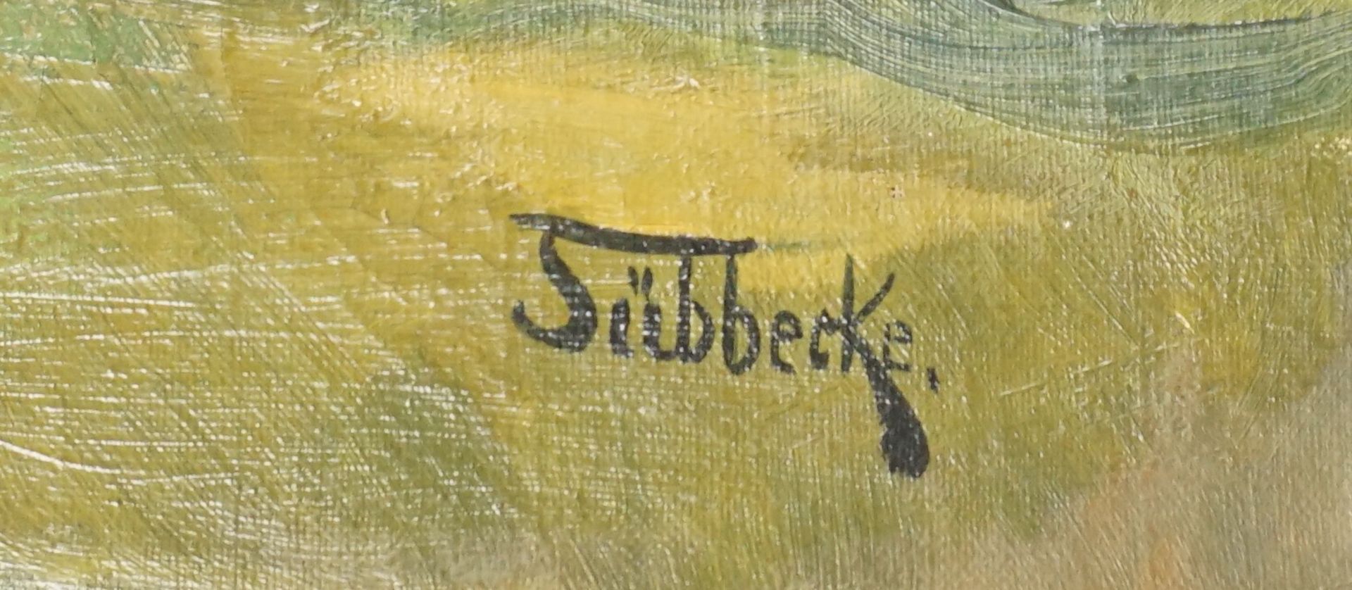Pau Wilhelm Tübecke (*1848 Berlin - Weimar 1924) attr., "Märkische Seenlandschaft" - Image 3 of 3