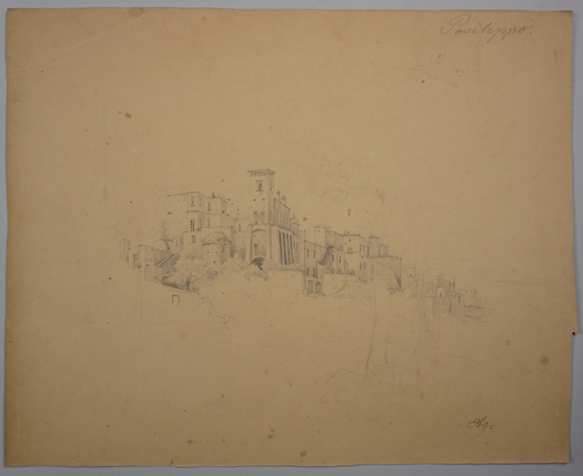 Eduard Agricola (1800, Berlin - 1877, Karlsruhe), 3 Bleistiftzeichnungen "Landschaften und Bauwerke - Image 5 of 5